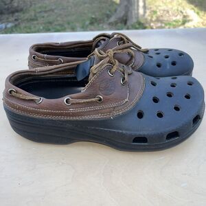 Crocs Islander Pitcrew Boat Shoes Clogs Women's Size Men’s 7 Women 9 Black Brown